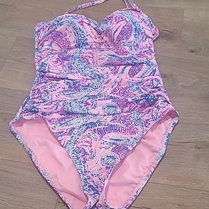 Lilly Pulitzer Pink and Blue One Piece Swimsuit